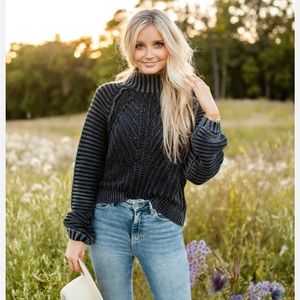 Free People Mock Neck Sweetheart Sweater